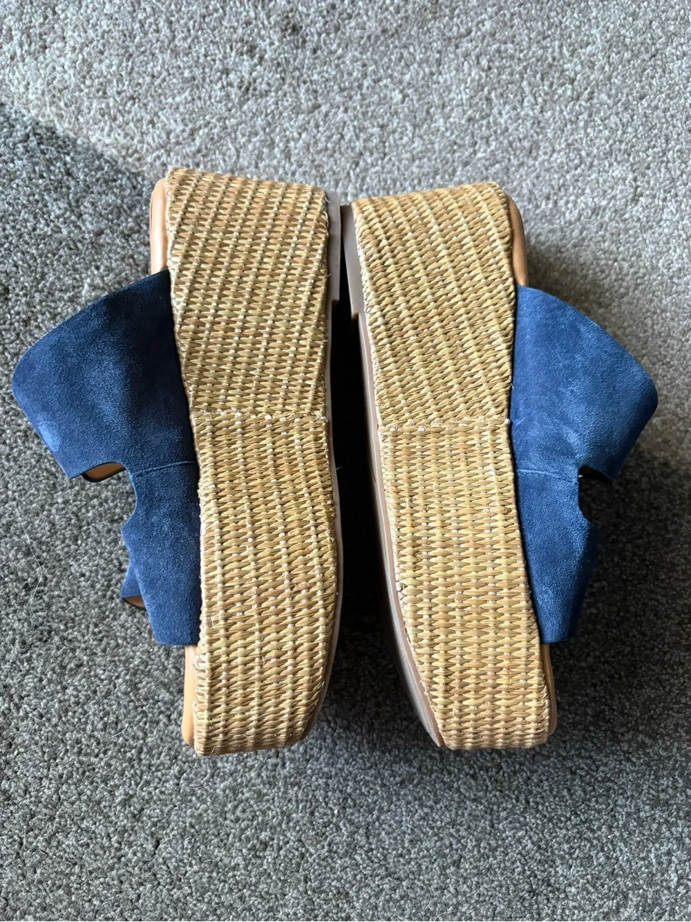 NWOT Marc Fisher LTD Palery Platform Wedge Sandals Leather Shoes - 7.5